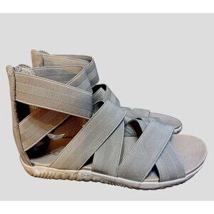 Sorel Out N About Gray Gladiator Back Zip Sandals NL3246-081 Women's Size 8
